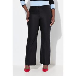 Ulla Popken  Pantalon droit Rose avec ceinture confortable et tissu stretch 