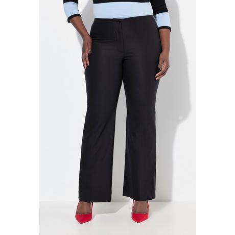 Ulla Popken  Pantalon droit Rose avec ceinture confortable et tissu stretch 