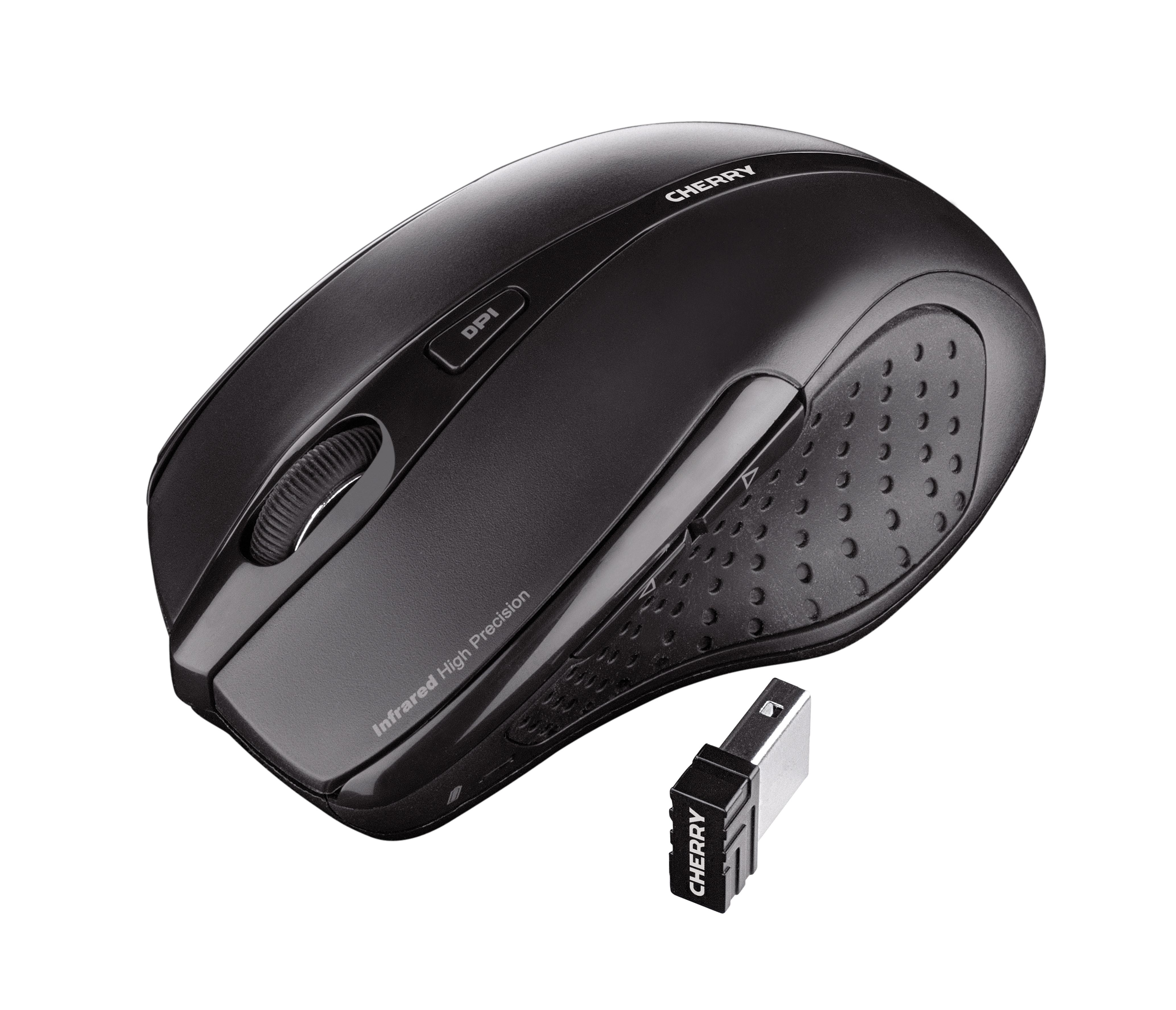 Cherry  MW 3000 Mouse Senza fili, Senza fili (radio) Infrarossi Nero 5 Tasti 1750 dpi Ergonomico 