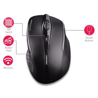 Cherry  MW 3000 Mouse Senza fili, Senza fili (radio) Infrarossi Nero 5 Tasti 1750 dpi Ergonomico 