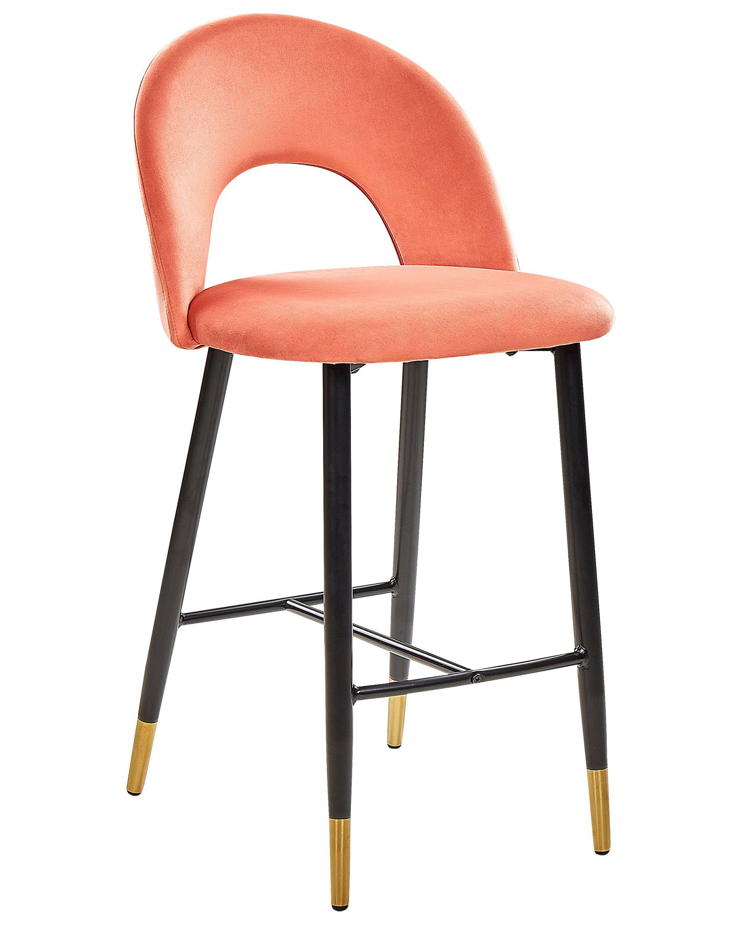 Beliani Set di 2 sedie alte en Velluto Glamour FALTON  