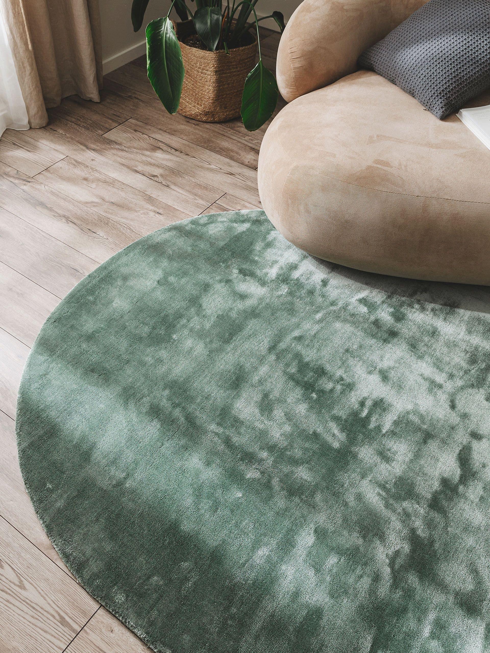 Benuta Tapis en viscose Ovale Nela Vert clair  