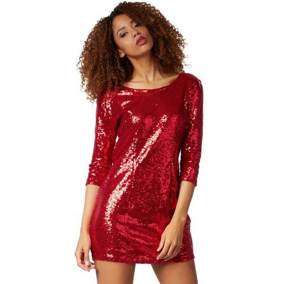 Tectake Abito Paillettes Manica Lunga  