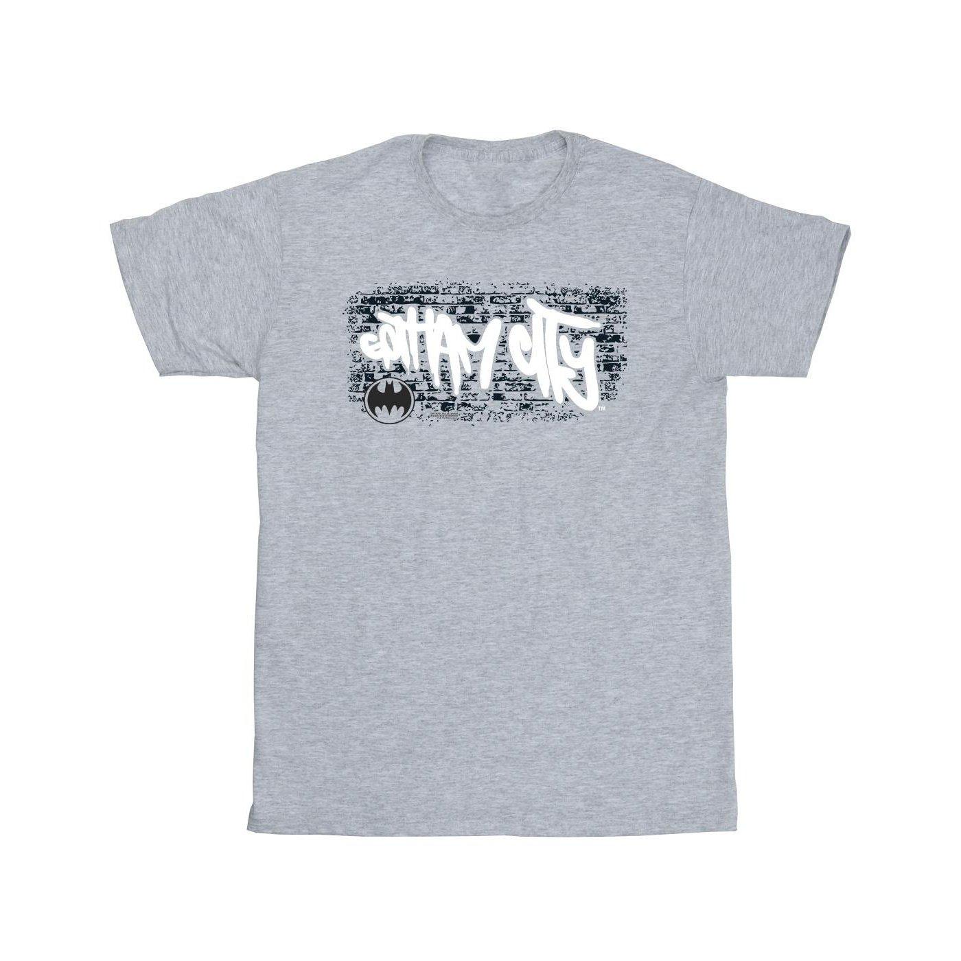 Image of Batman Gotham City Graffiti Tshirt Mädchen Grau 116