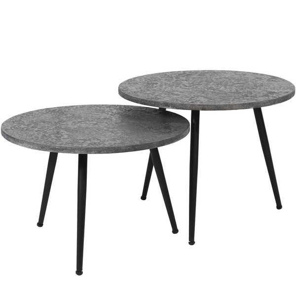 Image of Couchtisch rund metallic-grau (2er-Set) Couchtisch rund metallic-grau (2er-Set)