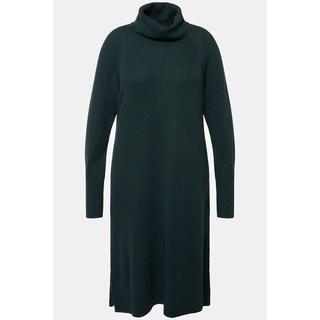 Ulla Popken  Robe en maille côtelée, manches longues et col montant, silhouette en H 