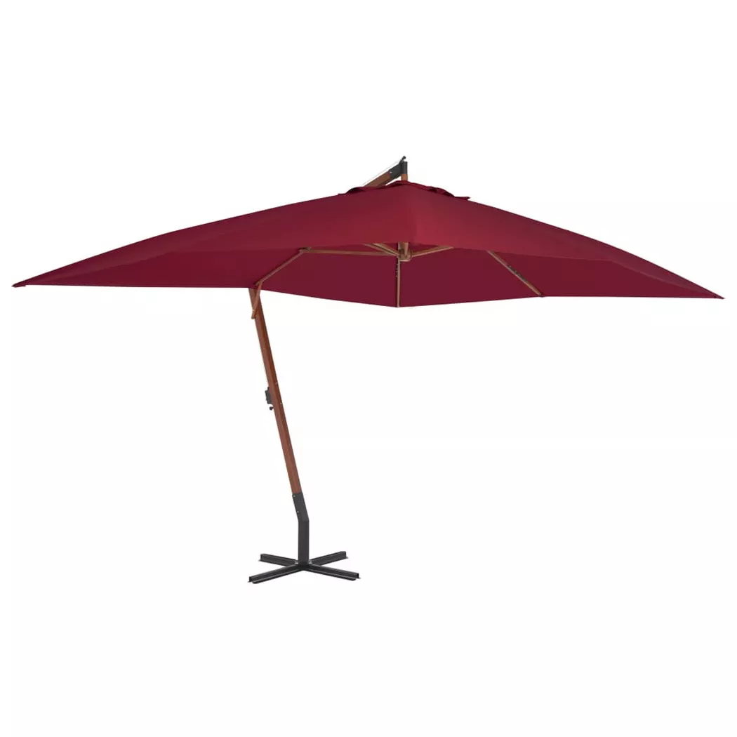 VidaXL - ombrellone da giardino a sbalzo, One Size, Rosso Multicolore