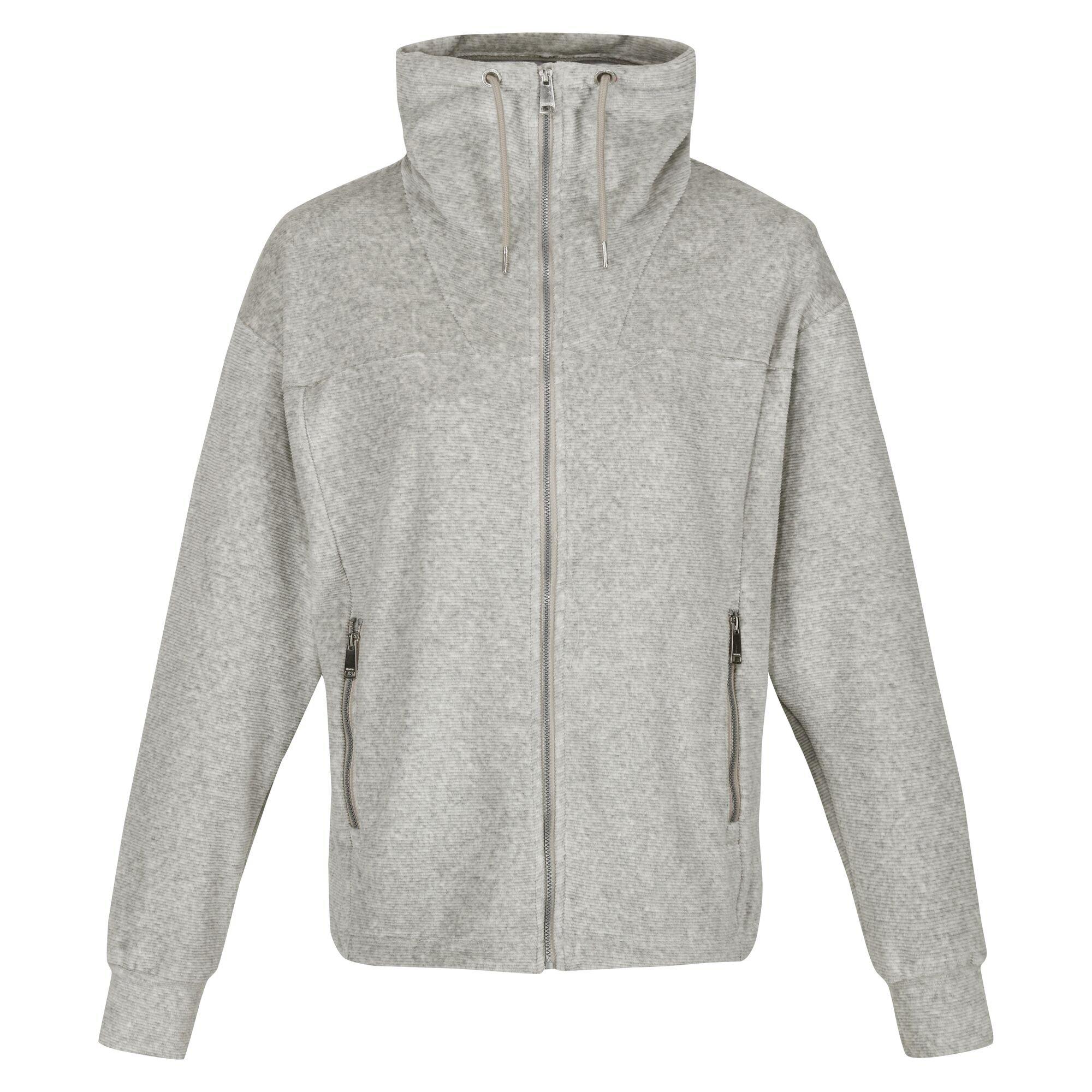 Image of Jessalyn Fleecejacke Durchgehender Reißverschluss Damen Grau 36