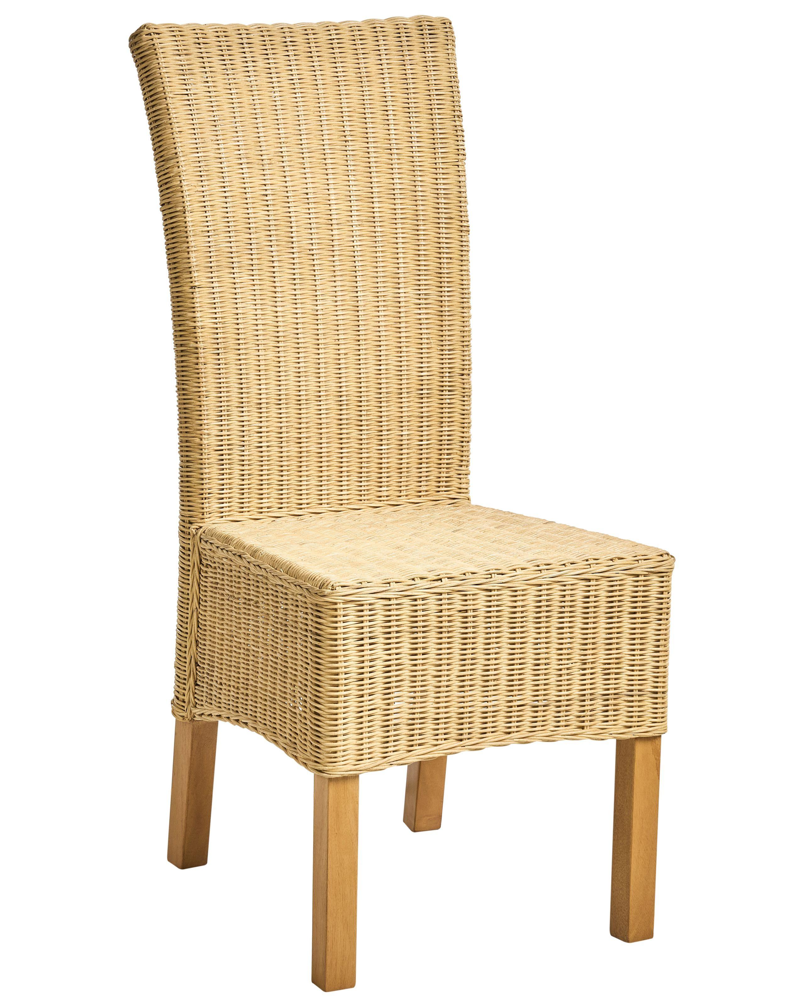 Beliani Lot de 2 chaises de salle à manger en Rotin Scandinave ANDES  