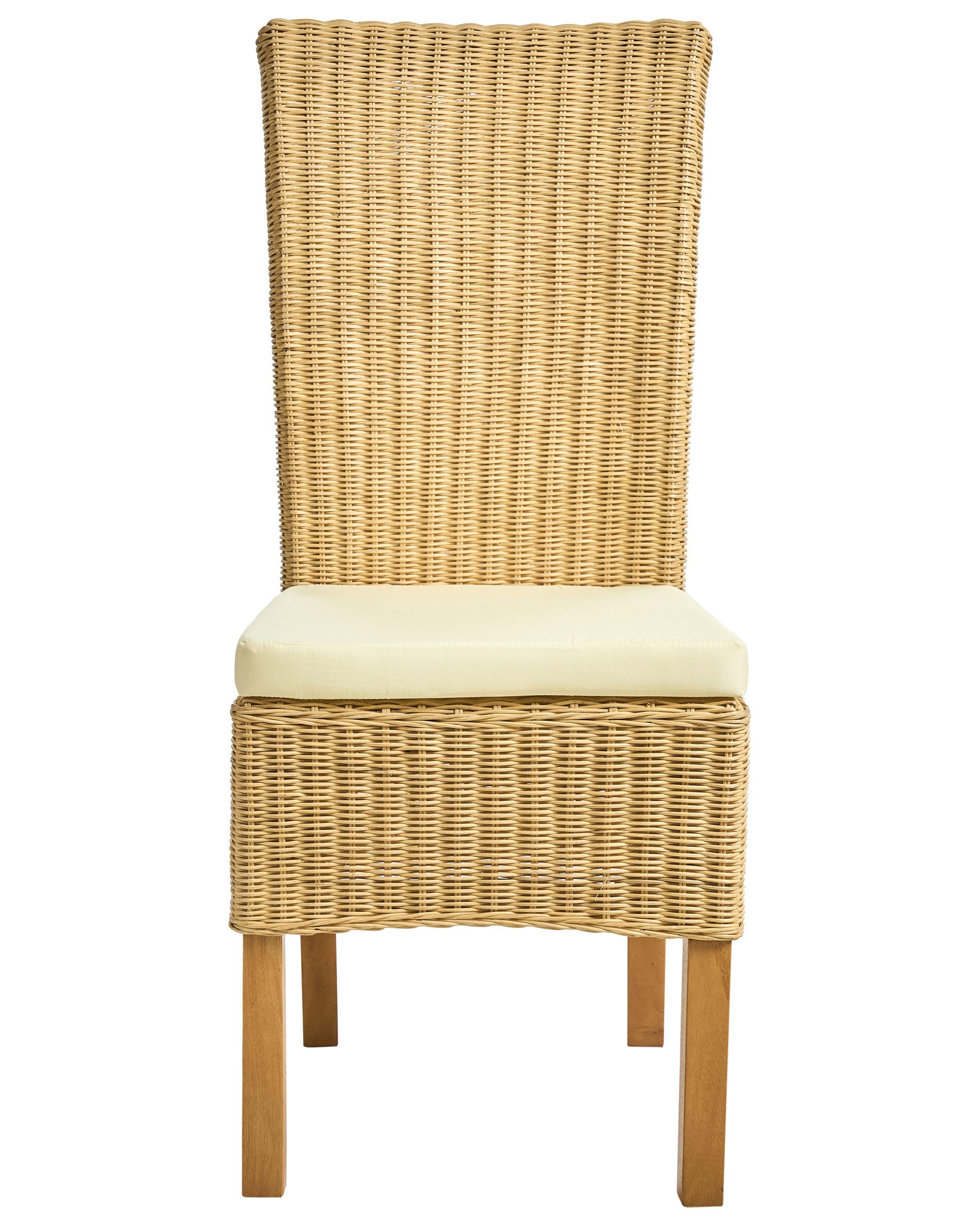 Beliani Lot de 2 chaises de salle à manger en Rotin Scandinave ANDES  