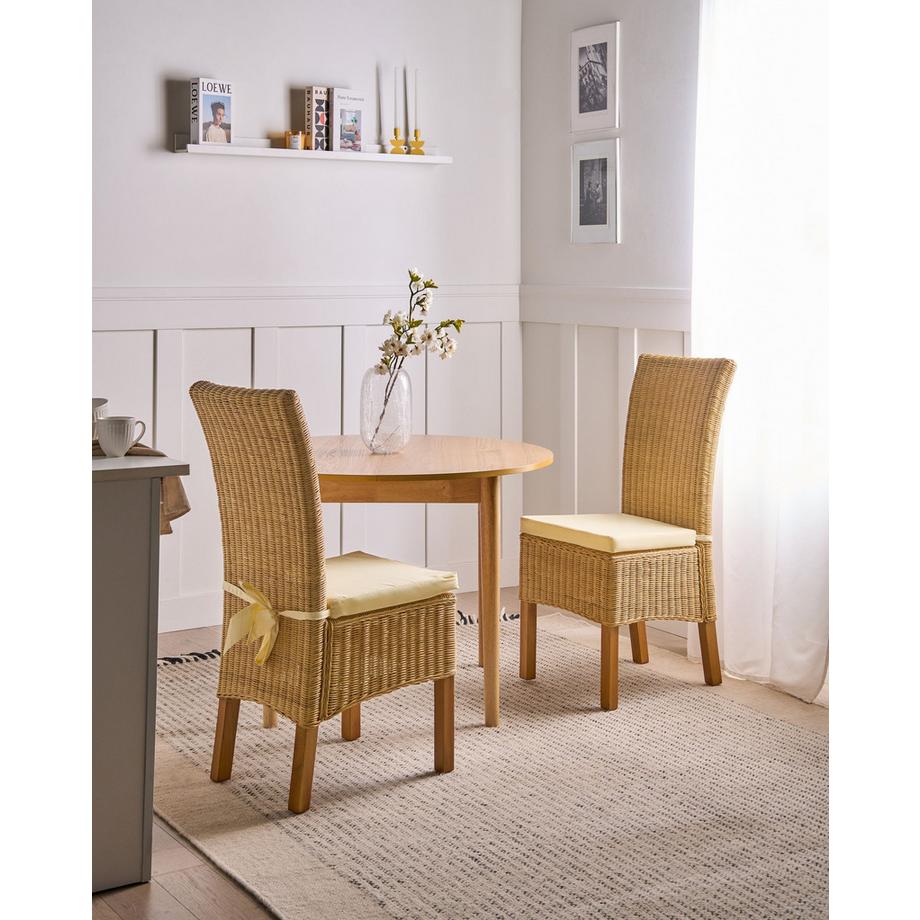 Beliani Lot de 2 chaises de salle à manger en Rotin  ANDES  