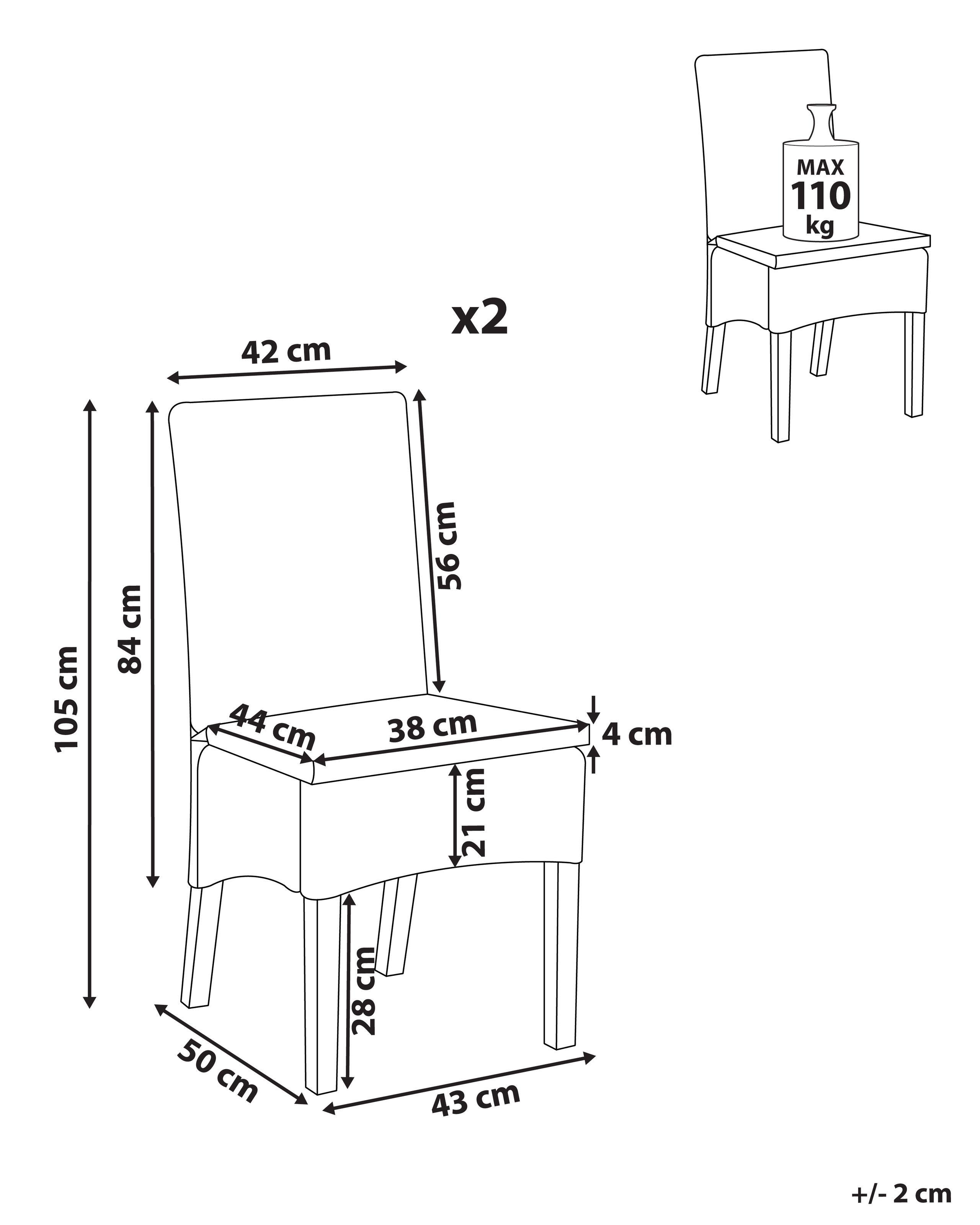Beliani Lot de 2 chaises de salle à manger en Rotin Scandinave ANDES  