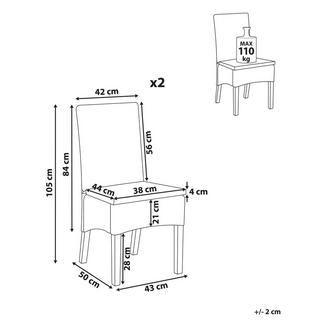 Beliani Lot de 2 chaises de salle à manger en Rotin Scandinave ANDES  