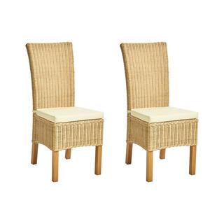Beliani Lot de 2 chaises de salle à manger en Rotin Scandinave ANDES  