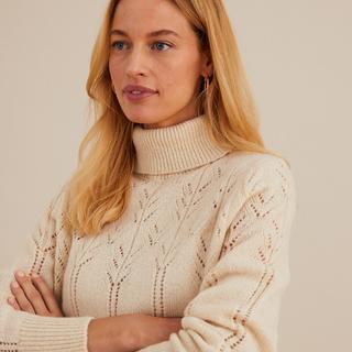 La Redoute Collections  Rollkragenpullover aus Feinstrick mit Ajourmuster 