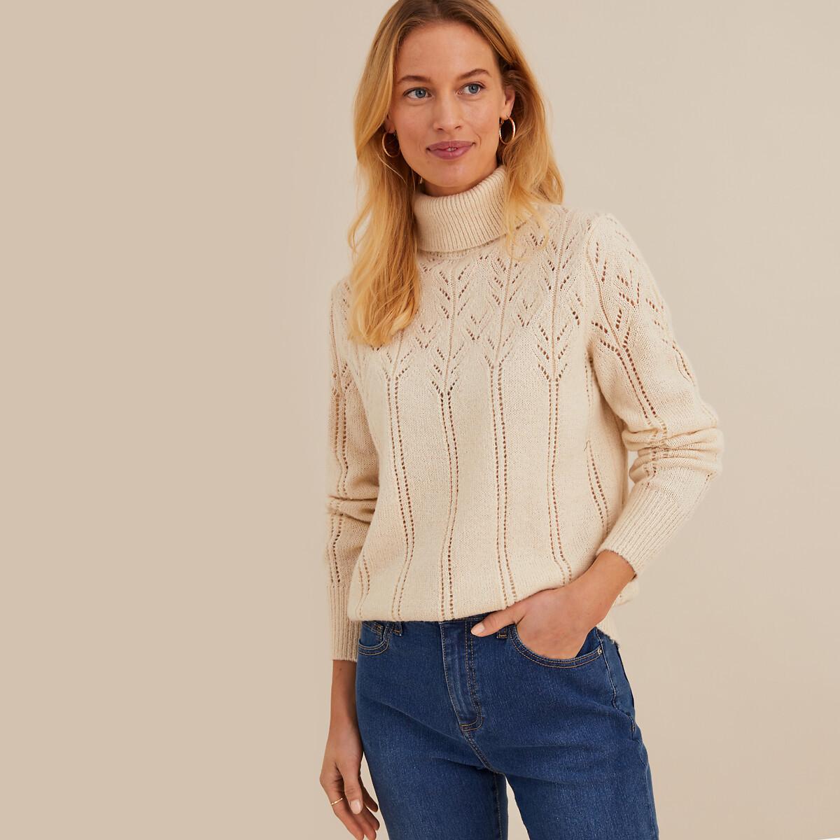 La Redoute Collections  Rollkragenpullover aus Feinstrick mit Ajourmuster 