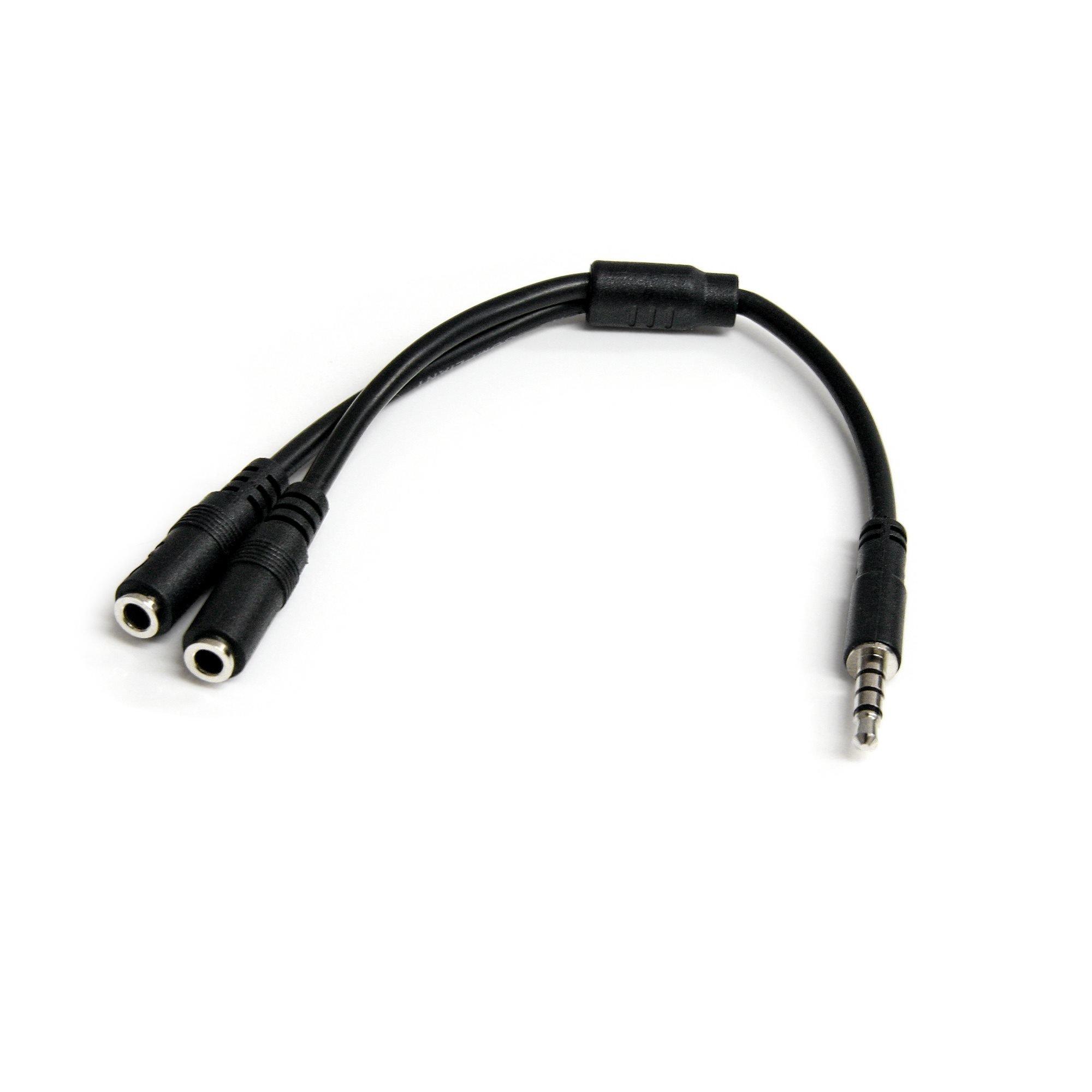 STARTECH.COM  StarTech.com Cavo Sdoppiatore per Cuffie 3.5mm - Adattatore per Auricolare da 3.5mm Maschio a 2 Femmine 