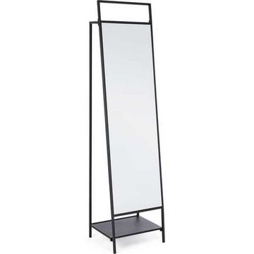 Miroir sur pied Arin avec patère Noir 46x182