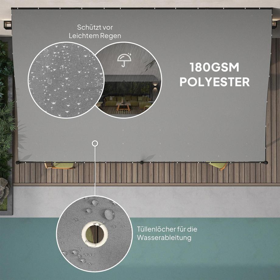 Northio Pergolato aggiuntivo con tetto, tettoia idrorepellente, padiglione da giardino autoportante, tettoia per terrazza, protezione solare per terrazza, giardino, ca. 3x5x2,5 mt, grigio scuro  