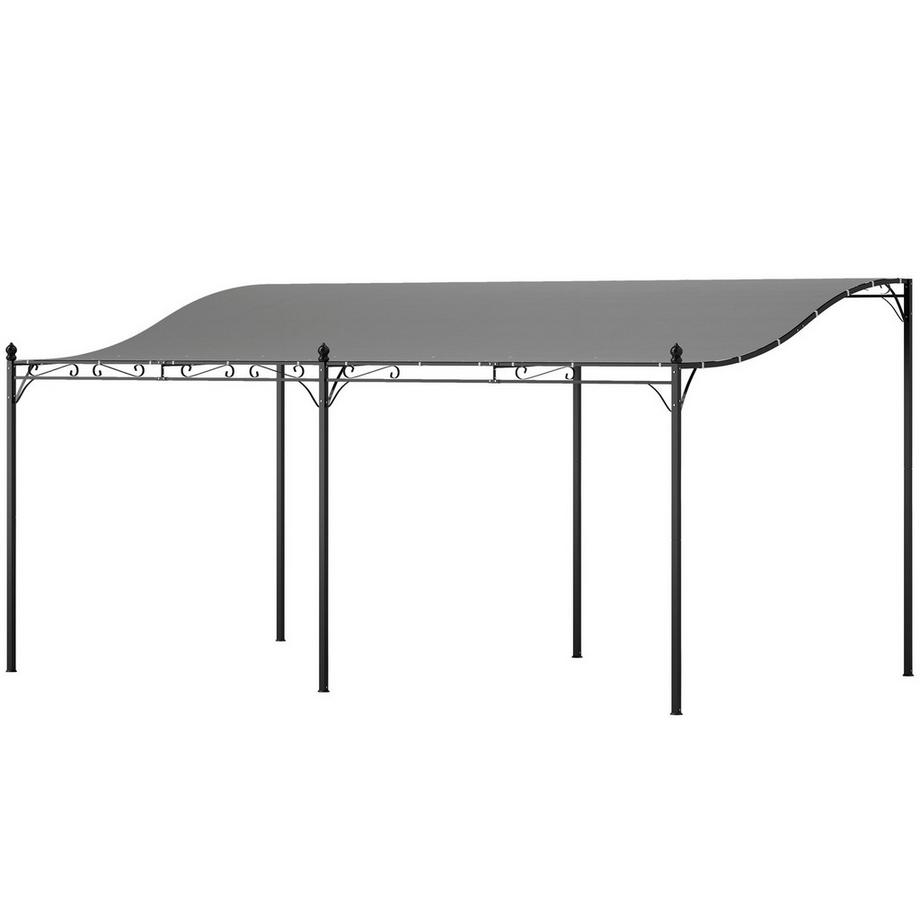 Pergolato aggiuntivo con tetto, tettoia idrorepellente, padiglione da giardino autoportante, tettoia per terrazza, protezione solare per terrazza, giardino, ca. 3x5x2,5 mt, grigio scuro