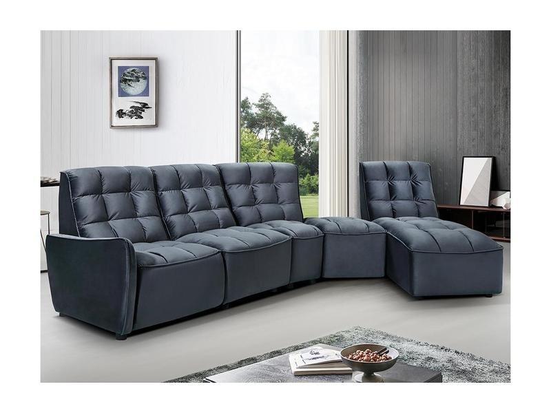 Image of Ecksofa mit Relaxfunktion ALFORD Verstellbar Samt Ecksofa mit Relaxfunktion ALFORD Verstellbar Samt