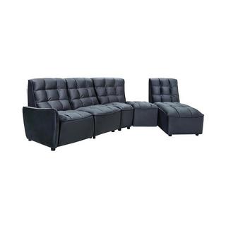 Vente-unique Ecksofa mit Relaxfunktion ALFORD Verstellbar Samt  