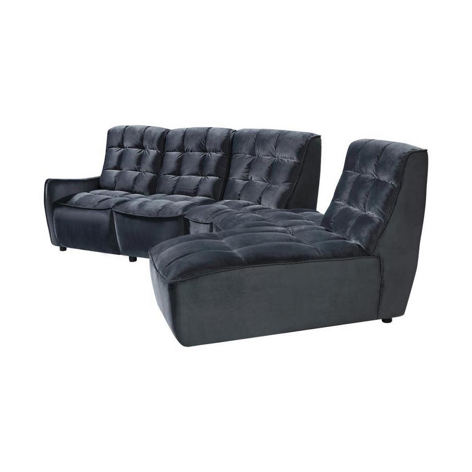 Vente-unique Ecksofa mit Relaxfunktion ALFORD Verstellbar Samt  