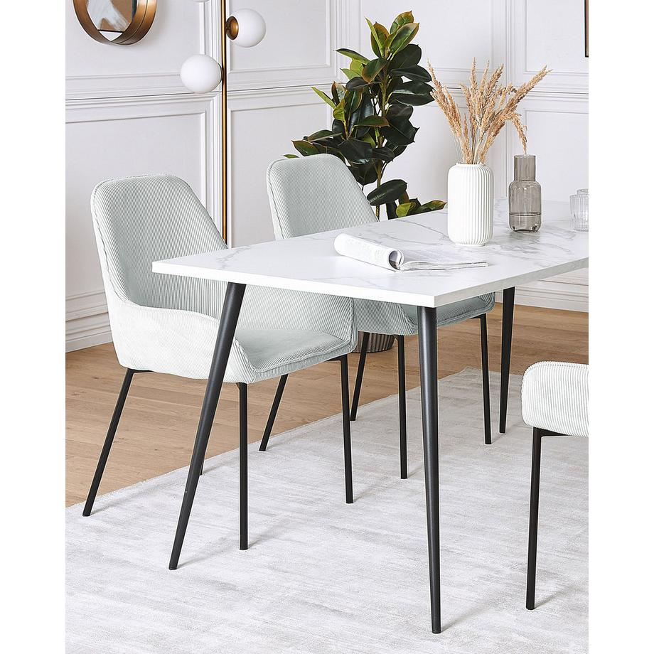 Beliani Set di 2 sedie da pranzo en Velluto a coste Glamour LOVERNA  