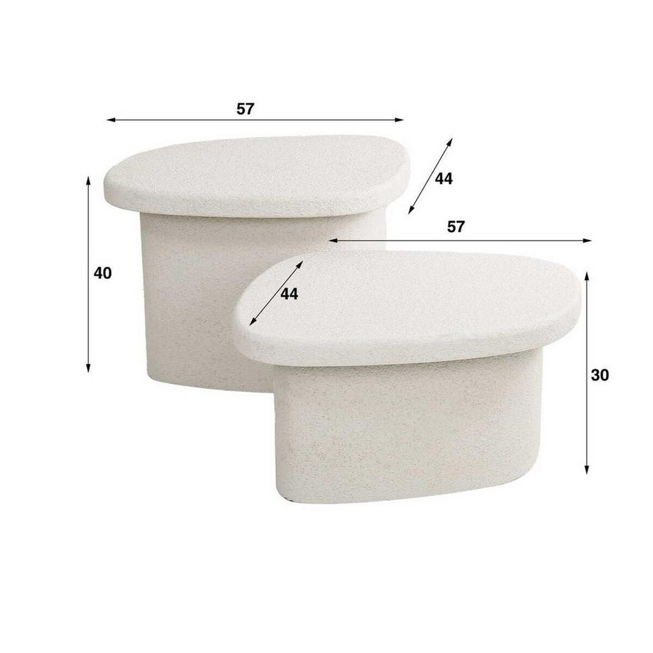 mutoni Couchtisch Stone Organic (2er-Set)  