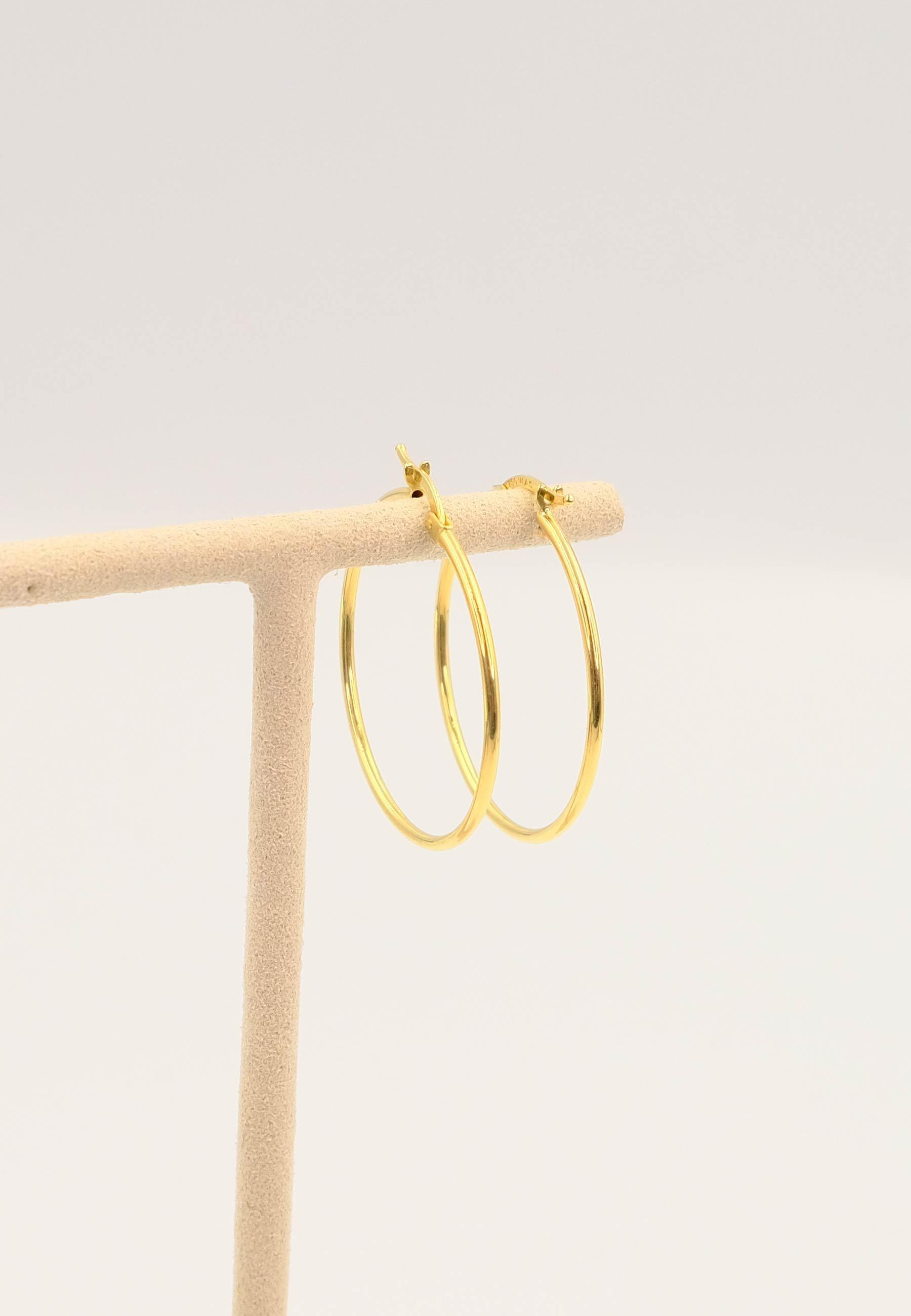 MUAU Schmuck  Creolen Gelbgold 750 Runddraht 33mm 