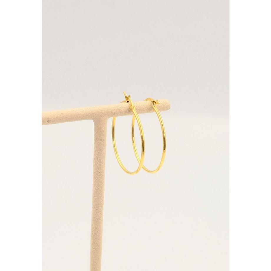 MUAU Schmuck  Creolen Gelbgold 750 Runddraht 33mm 