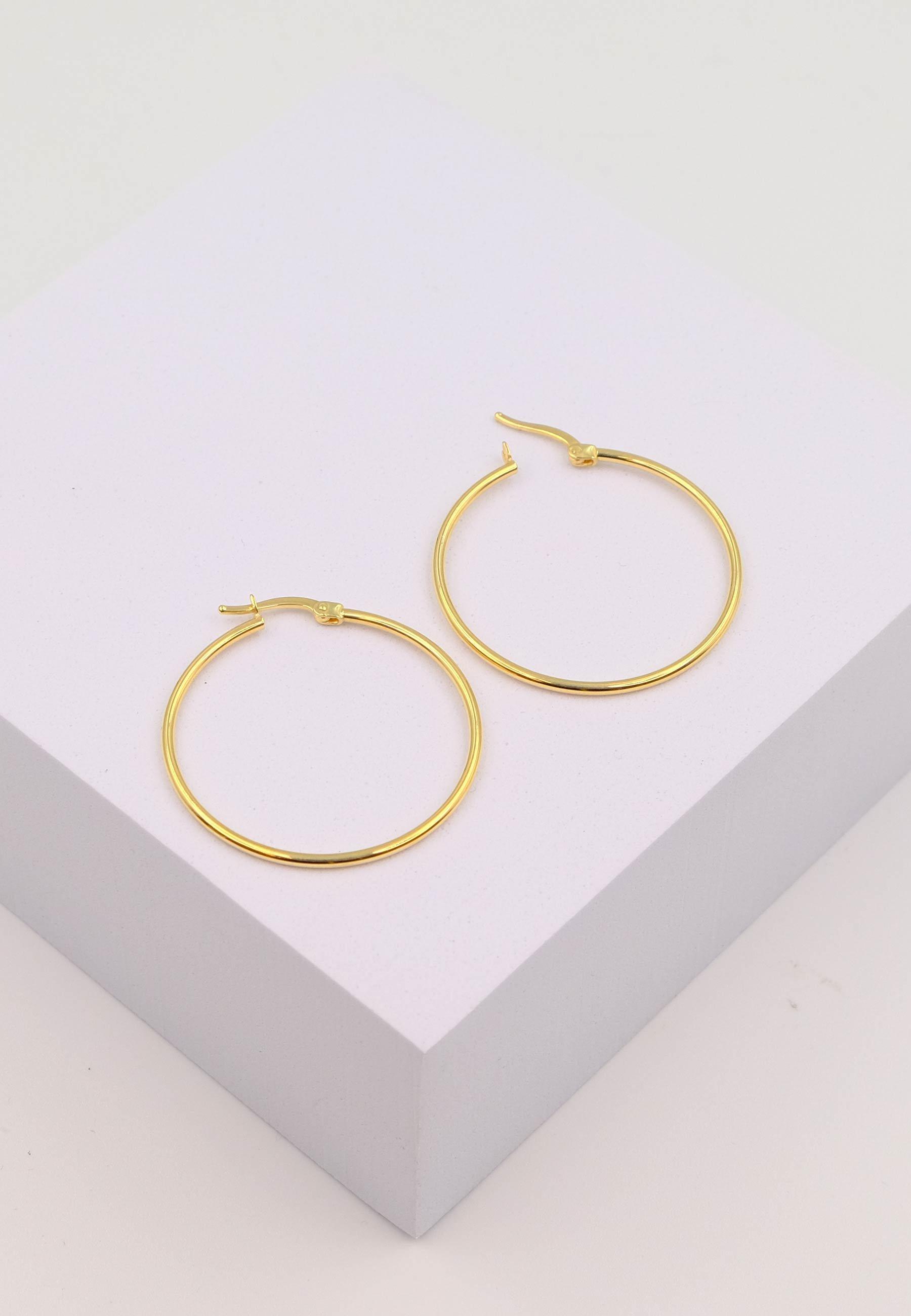 MUAU Schmuck  Creolen Gelbgold 750 Runddraht 33mm 