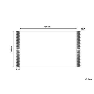 Beliani Set di 2 asciugamani en Cotone ATIU  