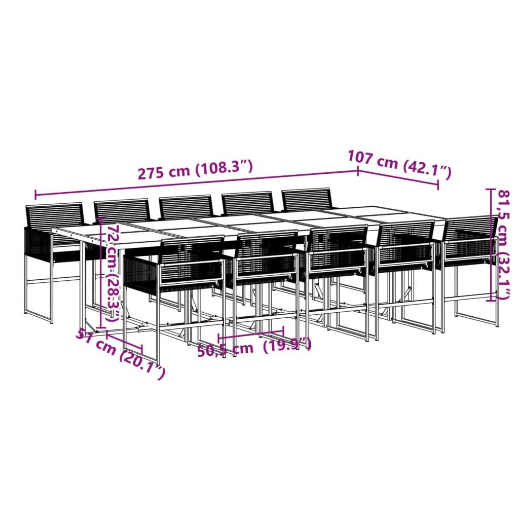 VidaXL set da pranzo da giardino Polirattan  