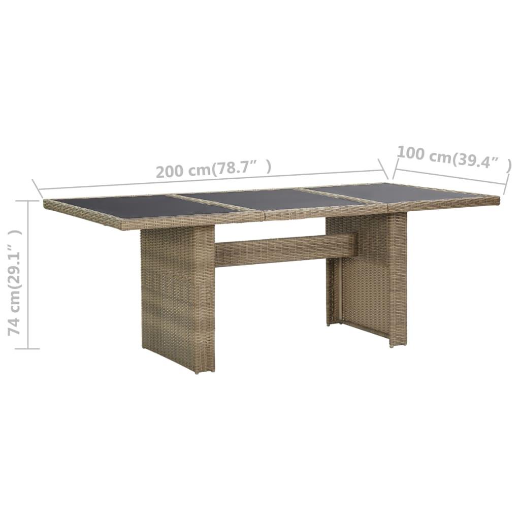 VidaXL Table à manger rotin synthétique  