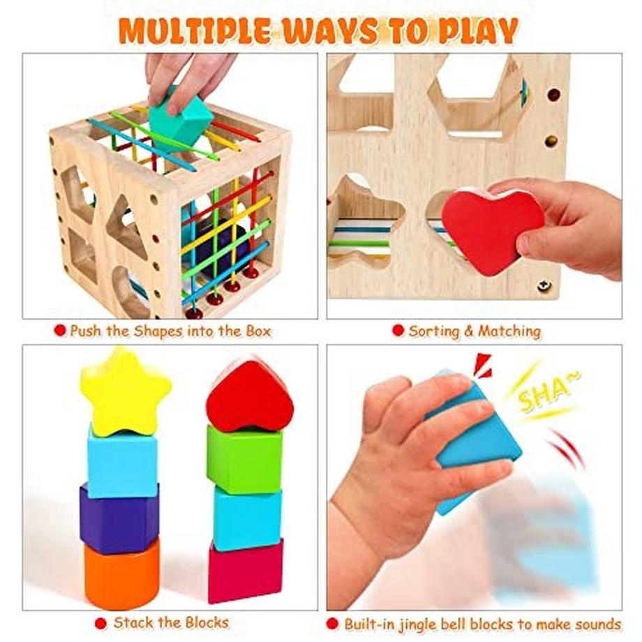 Activity-board  Cube de motricité jouet éducatif avec 8 briques enfichables 