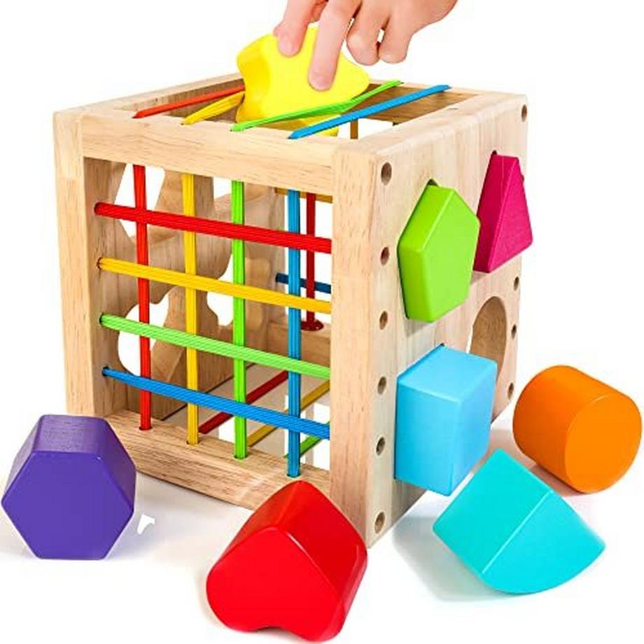 Activity-board  Cube de motricité jouet éducatif avec 8 briques enfichables 