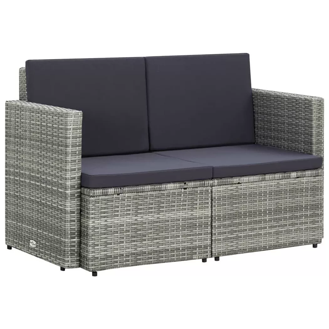 VidaXL - divano Polirattan, One Size, Grigio
