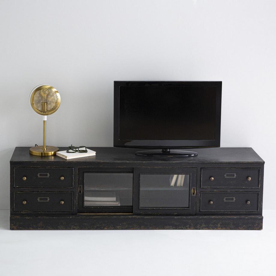 Calicosy Mobile TV in legno massello e vetro  - AMSTERDAM  