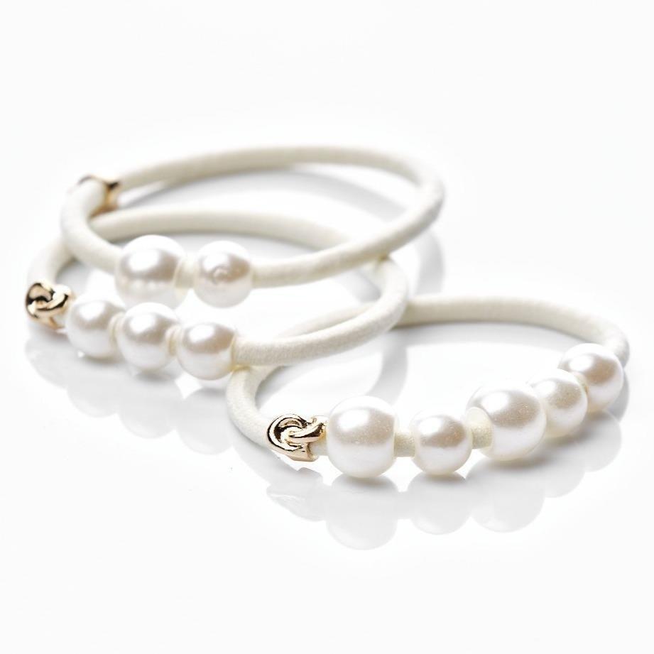 Image of Hair Tie Pearls (3-pack) Damen Off White 1 pezzo