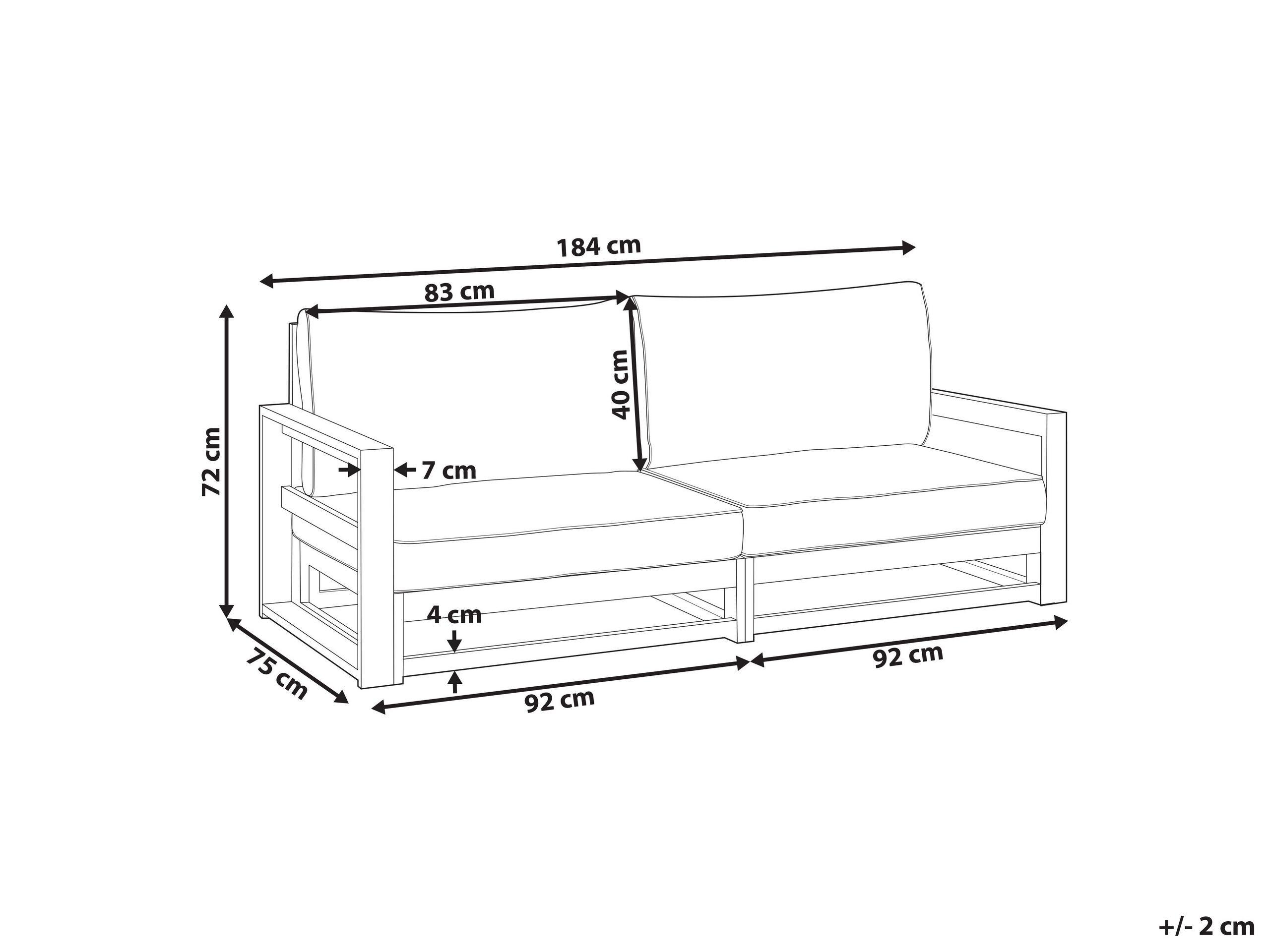 Beliani Divano 2 posti en Legno d'acacia certificato FSC® Scandinavo TIMOR  