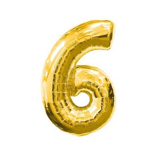 amscan  Zahlen Gold Folienballon Nummer 6 Gold (86cm) 