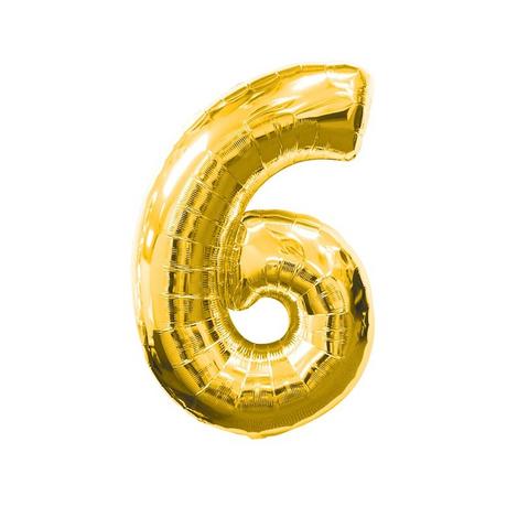 amscan  Zahlen Gold Folienballon Nummer 6 Gold (86cm) 
