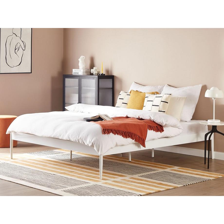 Beliani Lit à lattes en Acier Moderne VAURS  