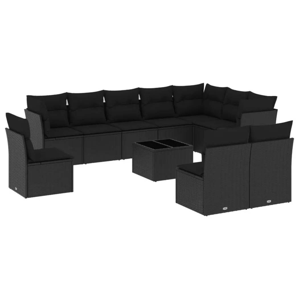 VidaXL - Garten sofagarnitur poly-rattan, One Size, Schwarz