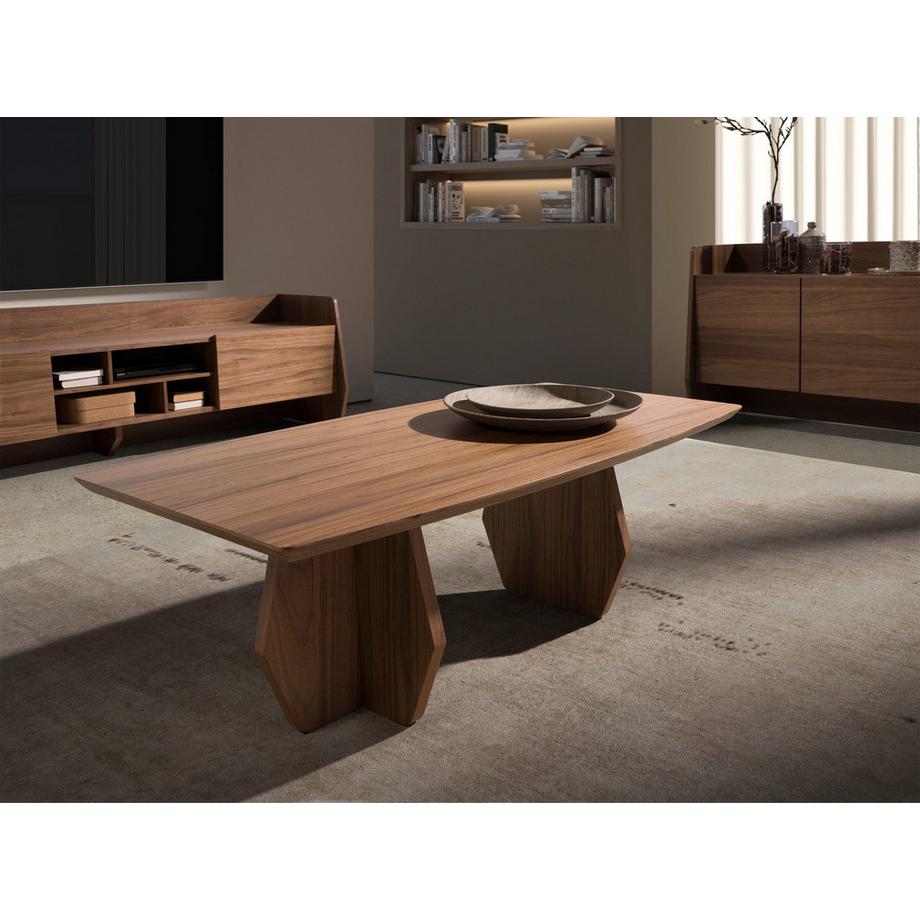 ANGEL CERDA Tavolino ovale a botte in noce  