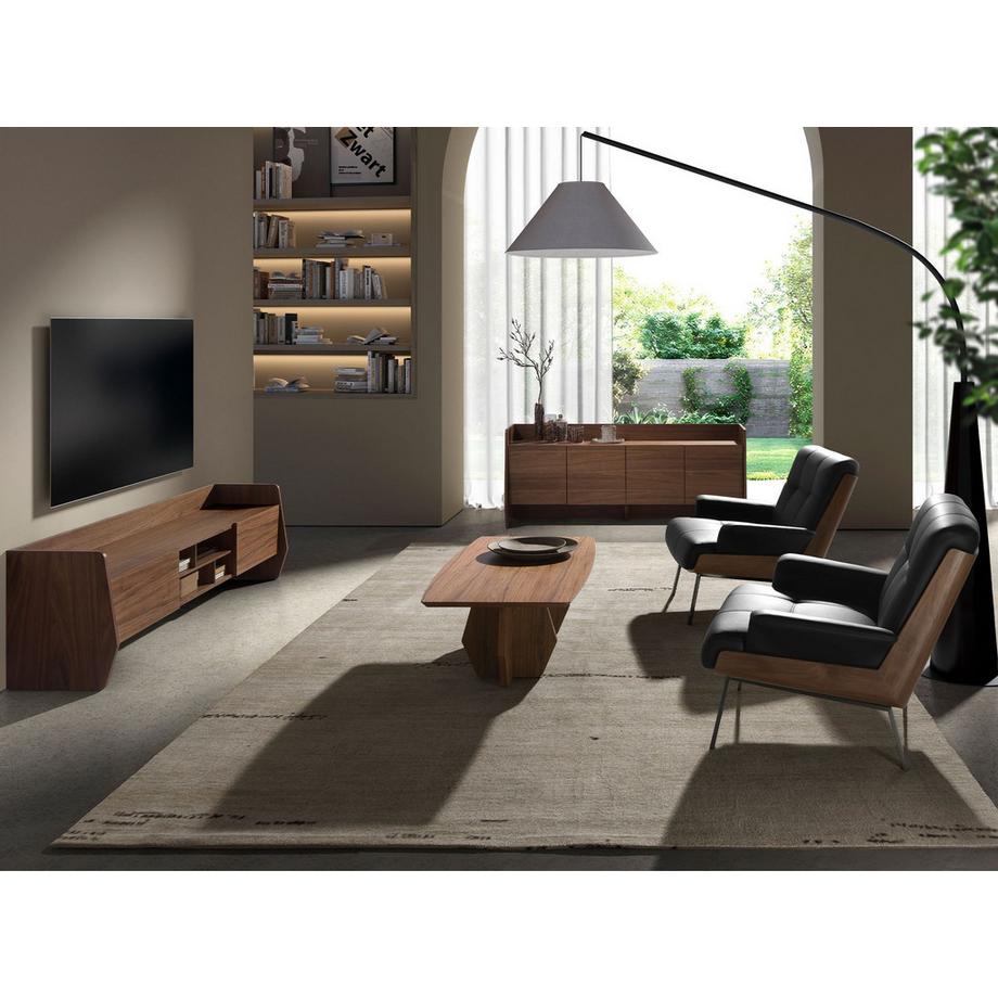 ANGEL CERDA Tavolino ovale a botte in noce  