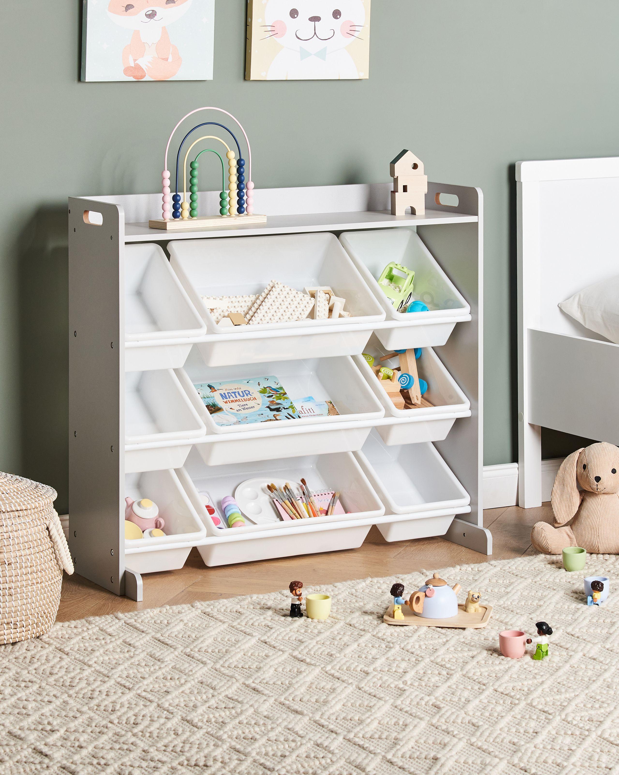 Beliani Étagère avec 9 bacs de rangement en MDF Moderne COLLIE  