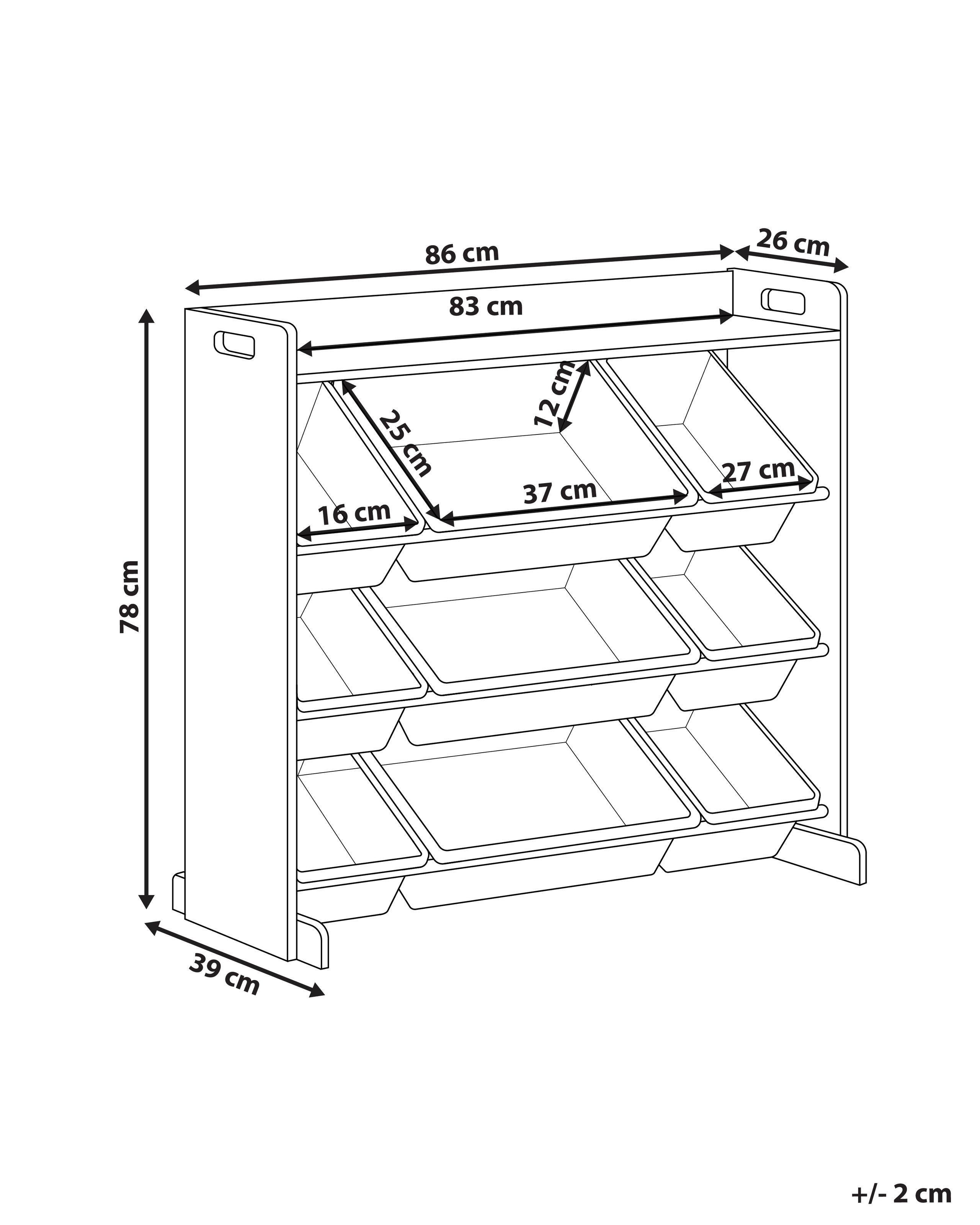 Beliani Étagère avec 9 bacs de rangement en MDF Moderne COLLIE  