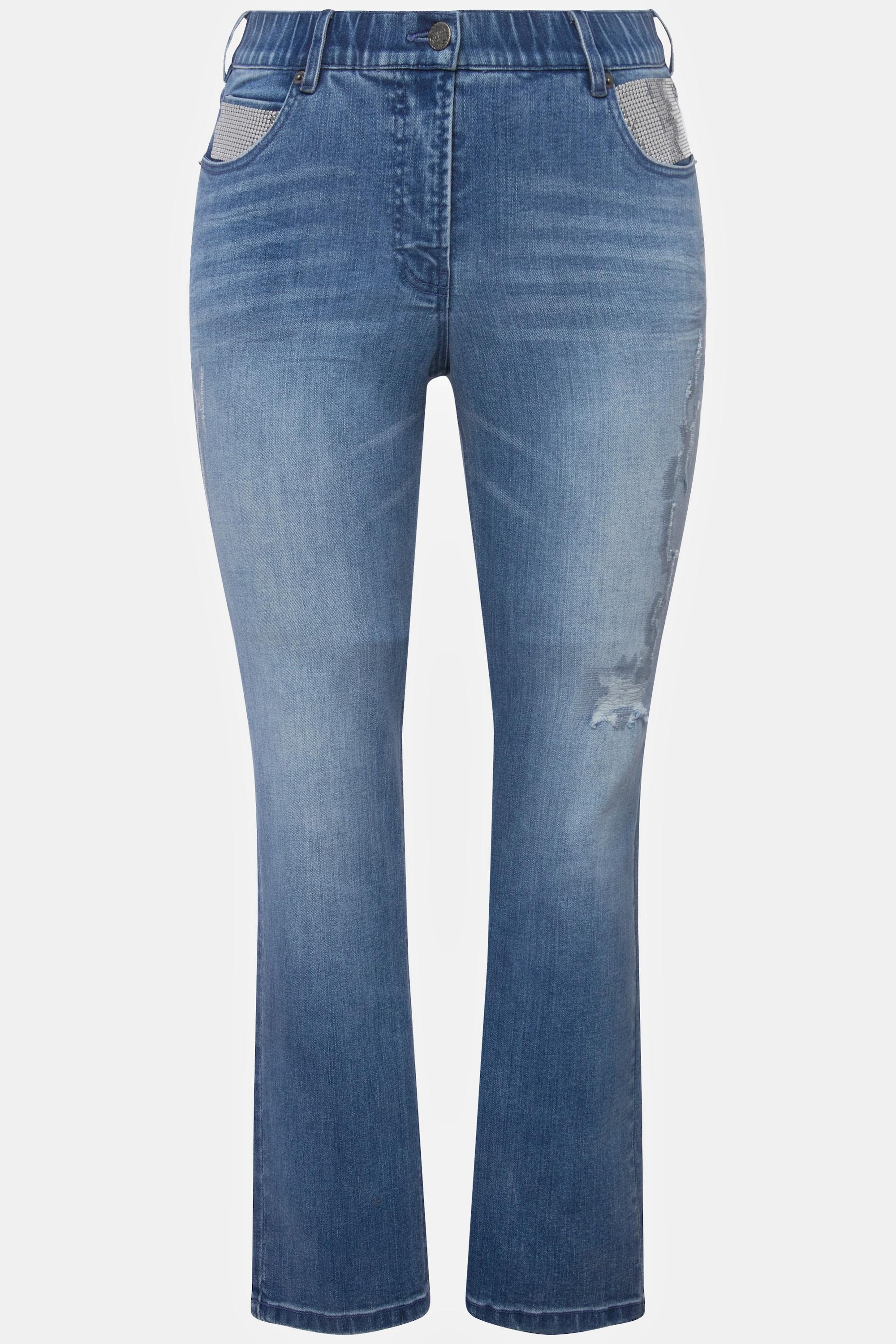 Ulla Popken  Jeans Sammy, Destroy-Effekte, schmales Bein, Stretch 